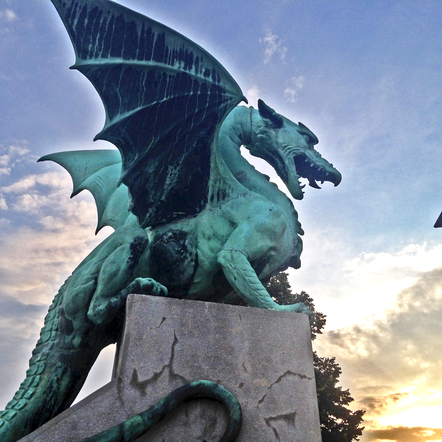 Dragon sculpture in Ljubljana